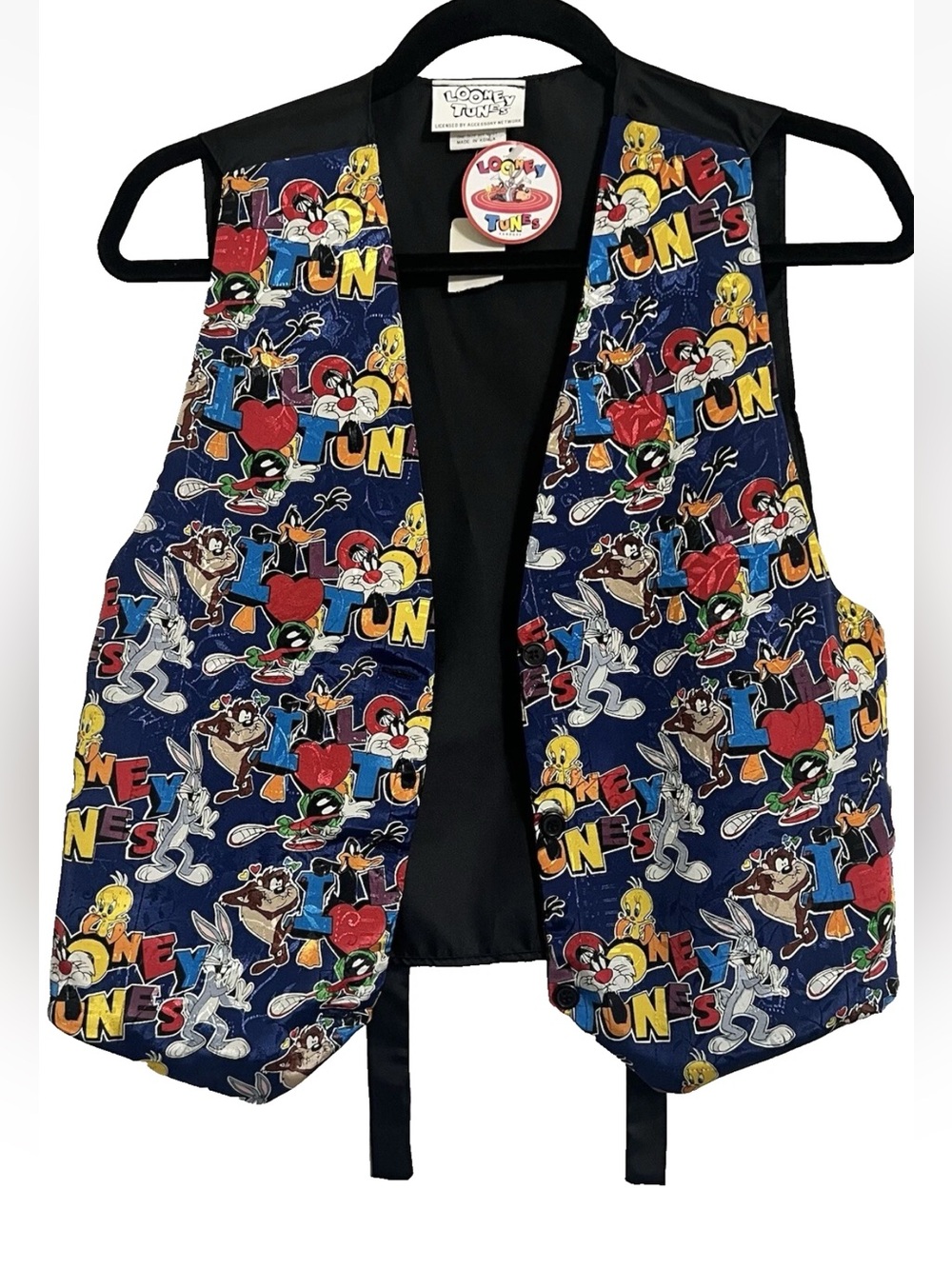 VINTAGE 90’s Looney Tune Mania Graphic Vest Suit Waistcoat One Size New Tags